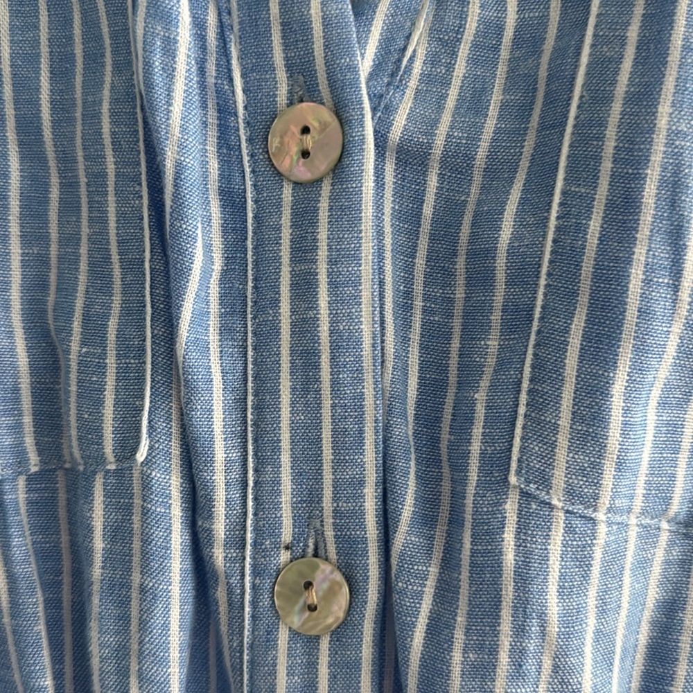Zara Linen Blend Belted Shirt Dress - Picture 6 of 9